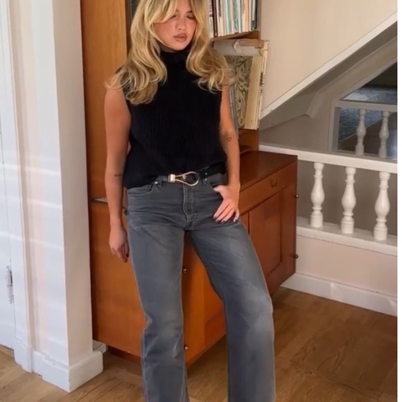 Djerf Avenue Turtleneck Top Black - Picture 2 of 5